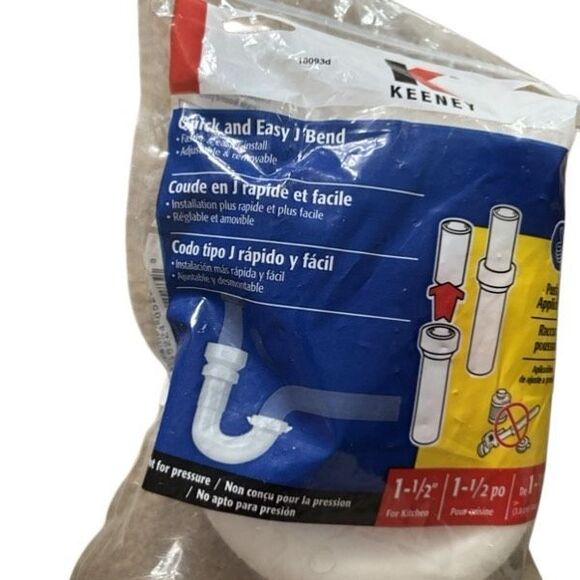 Keeney 1-1/2” Plastic Kitchen Sink J Bend Model 10400QLK *New* - Picture 3 of 5